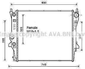 AVA QUALITY COOLING Радиатор, охлаждение двигателя JR2053